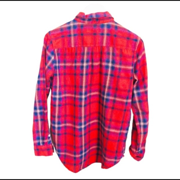MOSSIMO Plaid Flannel Shirt With Long Sleeves & Front Pockets Red Size Small - Picture 6 of 8